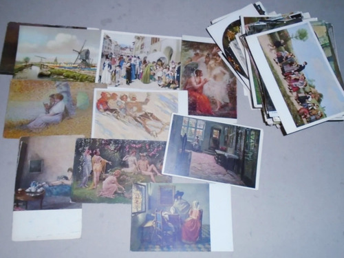 #p Lote De 140 Postales Antiguas De Arte