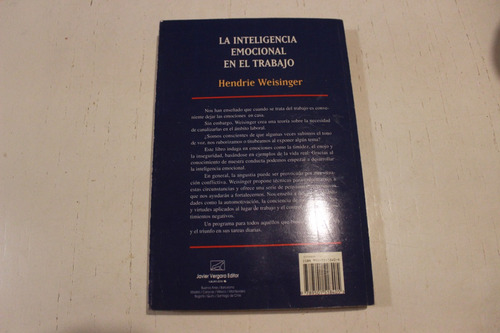 La Inteligencia Emocional En El Trabajo - Hendrie Weisinger (Usado)