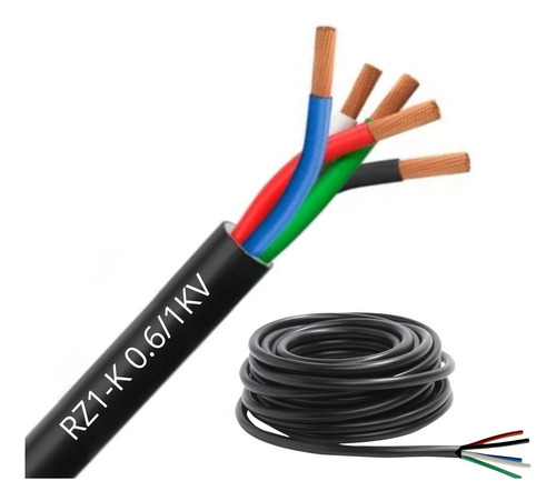 Cordón Flexible Libre De Halógeno 5x10mm2 Rz1-k R-25mts