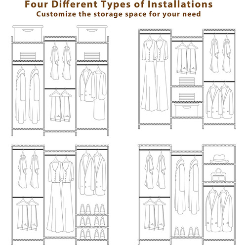 Finnhomy Portable Clothes Rack Para Colgar Ropa Heavy Duty C