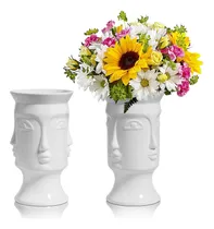Comprar Comsaf Florero De Cerámica Blanca, Juego De 2, Florero De De