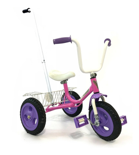 Triciclos Infantiles A Pedal Ruedas Maciza Con Barral Empuje