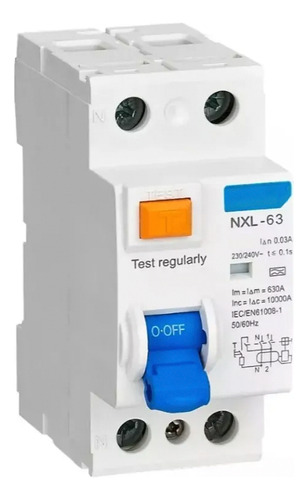 Disyuntor Diferencial Bipolar 2x63amp 30ma Chint