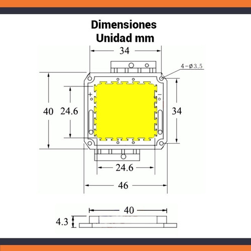 Led 50w Blanco Frio Cdmx Electrónica
