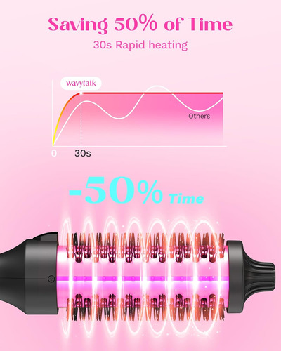 Cepillo Térmico Wavytalk, 1.5 PuLG, Cerámica, 5 Temperaturas