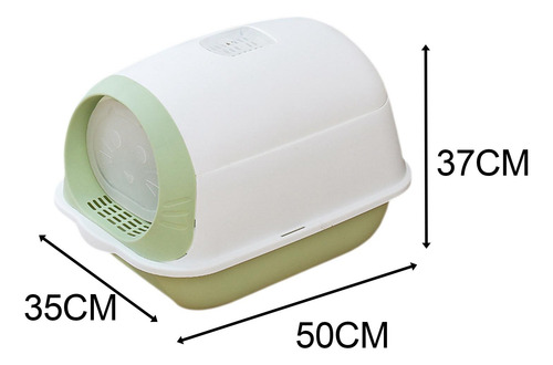 Caja De Arena Para Gatos Con Capucha, Orinal Cerrado Verde
