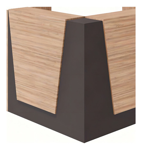 Balcão De Atendimento Em L Recepção Ameixa E Preto 121 Cm Cor Marrom