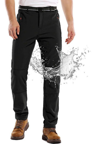 Pantalón Softshell Térmico Impermeable Hombre Con Micropolar