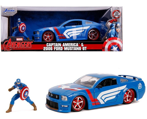 Jada 1:24 Capitán America Y Ford Mustang Gt 2006 Avengers