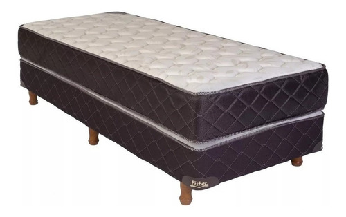 Sommier Fisher Dorado 1 plaza 190x80cm blanco y negro