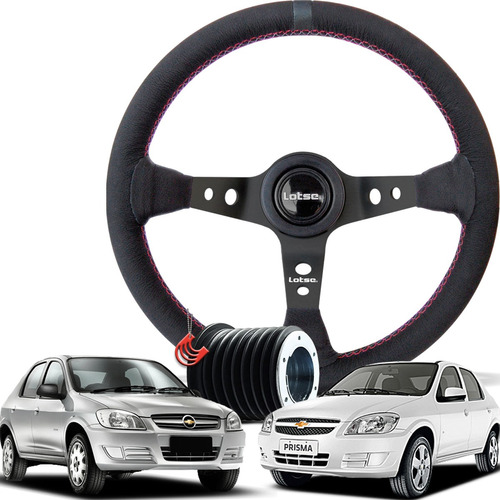 Volante Esportivo Lotse Gti + Cubo Chevrolet Gm Prisma