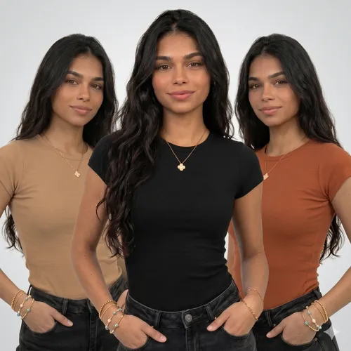 Kit 3 Blusas Ribana Canelado Básica Feminina Premium Casual