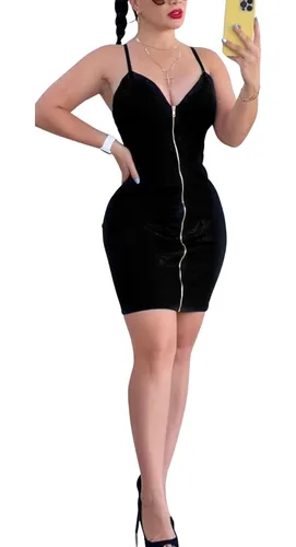 Vestido Corto Cierre Al Frente Negro en venta en por sólo $ - Mexico Vestido Corto Cierre Al Frente Negro en venta en por sólo $ - Mexico