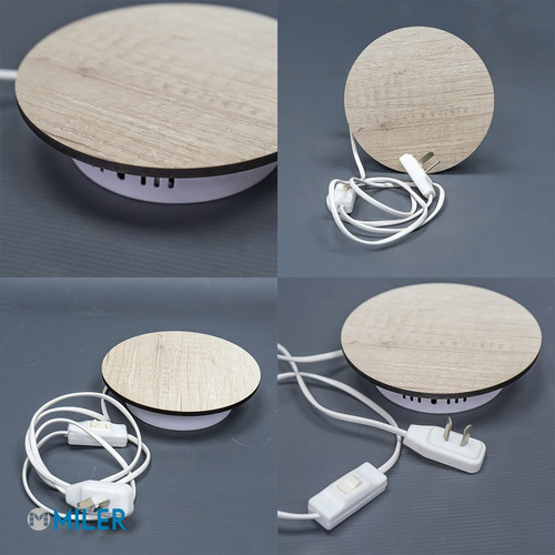 Pack X 2 Velador Habitacion Aplique Pared Led 6w Madera Estructura Blanco