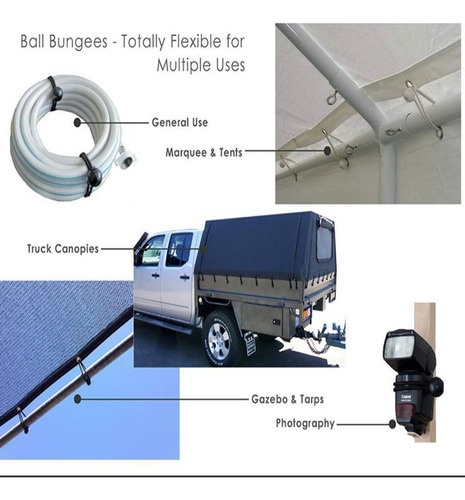 2 Cuerda Elástica Para Toldo De Lona Negro 5 Pulgadas