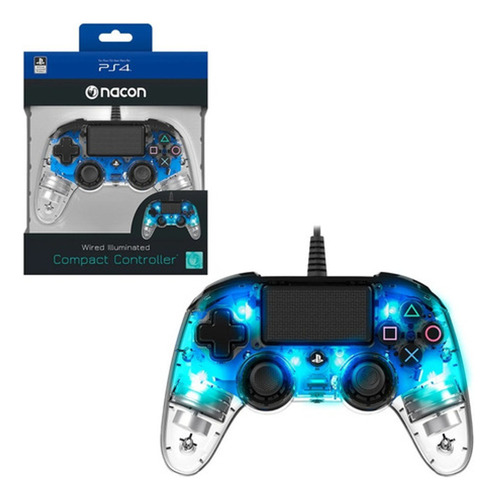 Controle Transparente Para Ps4 Pro Nacon Wired Illuminated