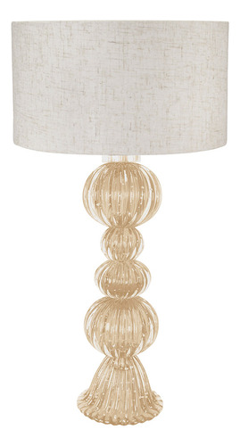 Abajur Luminária Para Quarto Sala Cannaregio Cristal Murano Estrutura Champagne