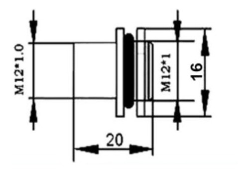 100x Conector M12 4 Pinos Macho Para Porta Painel Sensor