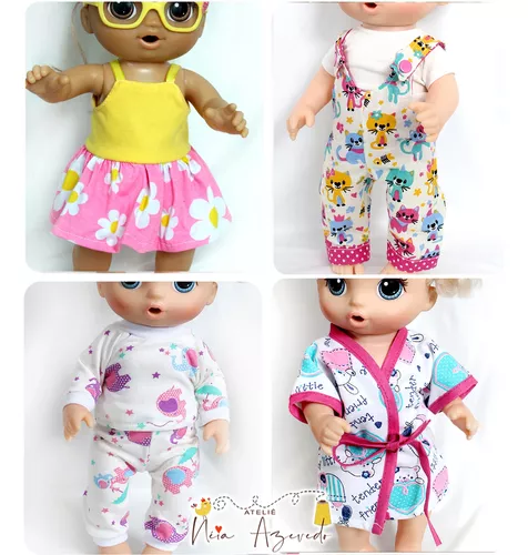 Roupa P/ Boneca Baby Alive Vestido E Calcinha Neia Azevedo