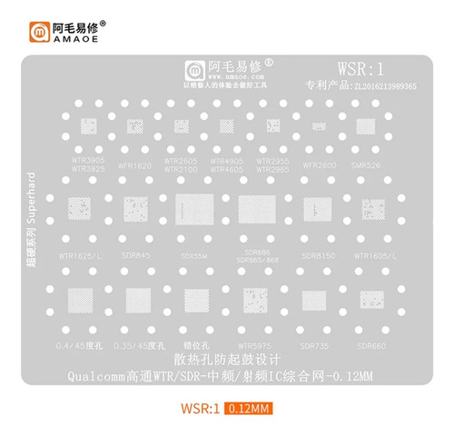 Stencil Amaoe Wsr 1 Qualcomm Wtr Sdr .012 Mm