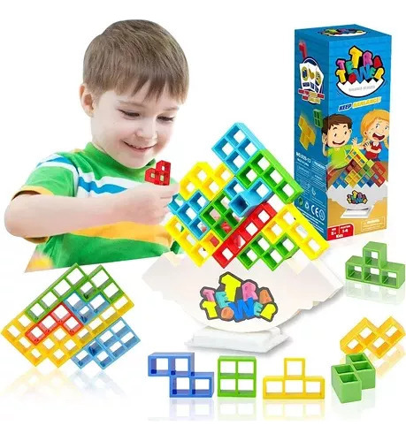 Edificio Building Block Toy Balance Tetra Tower Apilado 48 P