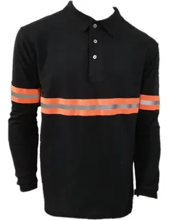 Playera Polo Manga Larga Con Reflejante Textil