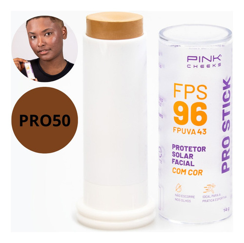 Pro Stick Protetor Solar Facial Fps96 Pro50 14g Pink Cheeks