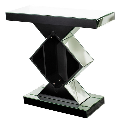 Mesa Consola Con Espejo, Entrada Plateada Con Acabado