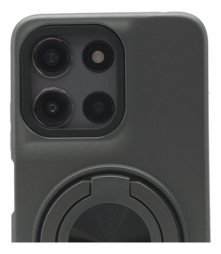 Kit Funda Protector + Mica Moto G15 Power Case Uso Rudo Duro Yon - Gris Moto G15 Power