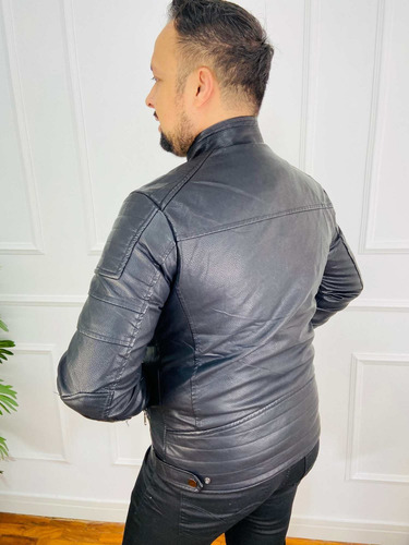 Imagem 9 de 9 de Jaqueta Masculina Couro Slim Forrada Pelinhos Krayani