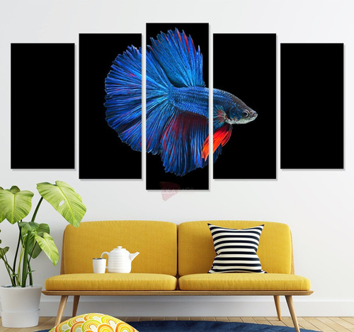 Políptico Pescado Betta Cpb10 Canvas Grueso 150x80