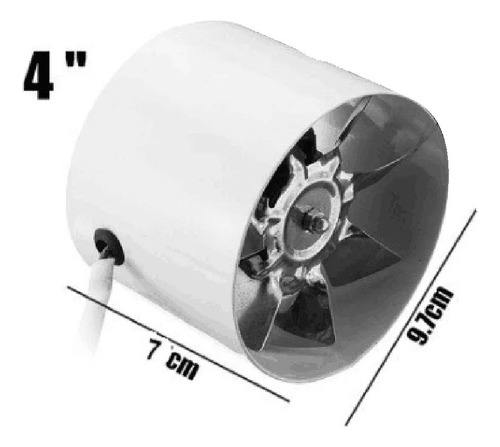 Ventilador Extractor De Aire En Línea Ligero De 4 Pulgadas