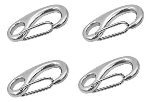 Gancho De Resorte Marino De Acero Inoxidable Con Clip 4pcs