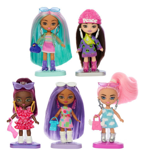 Barbie Extra Mini Minis Muñeca Paquete De Cinco
