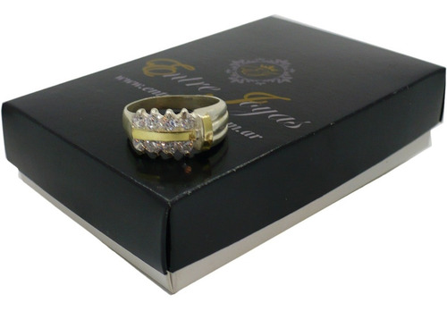 Anillo Plata Oro Mujer Ancho Importante Gruesa Piedras
