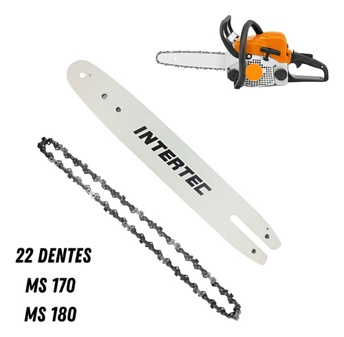 Sabre Saibro 30cm 22 Dente Motosserra Ms170 Ms180 + Corrente