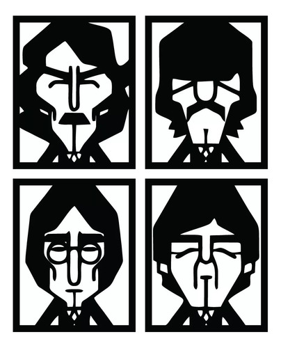 Cuadro - The Beatles - Artesanal - Mdf Calado 40x40 C/u