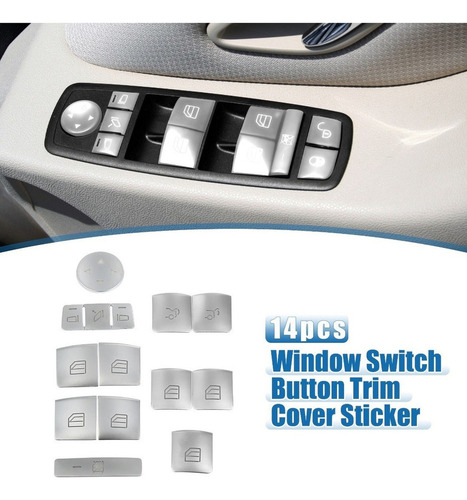 14 Sticker Pegatina De Botón Interruptor Ventana For Benz