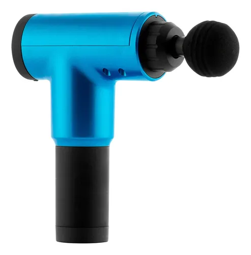 Pistola De Masajes 4 Cabezales Intercambiables Batería Color Azul