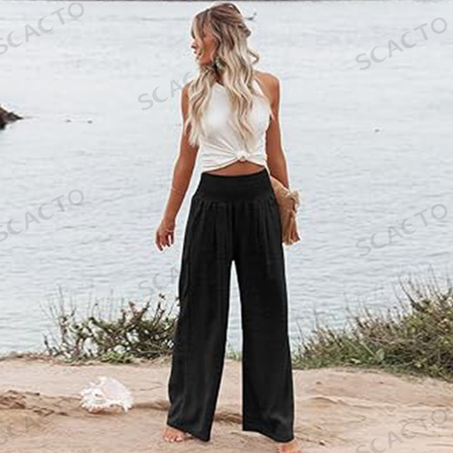 Scacto-pantalones Mujer Cintura Alta Informal Suelta