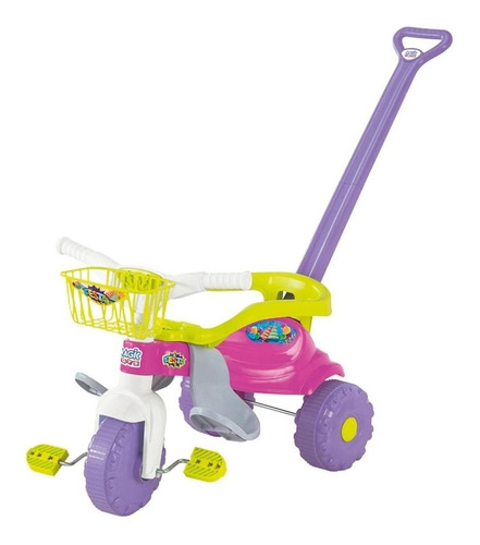 Imagem 6 de 6 de Triciclo Tico Tico Festa Rosa Magic Toy Motoca Com Empurador