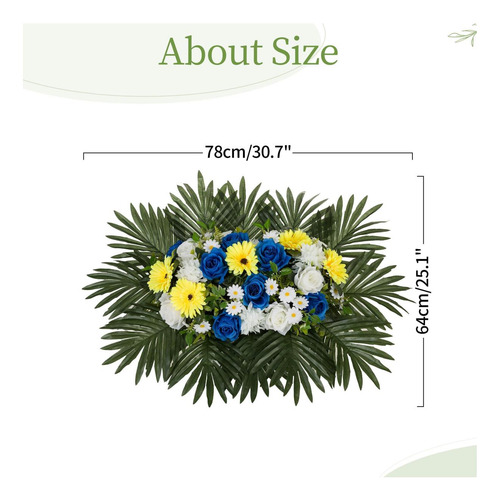 Memobloom Lápida De Flores Para Tumba ' Flores Artificiales
