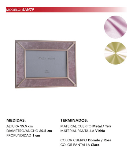 Portaretrato Elegante Mansteg Estilo Clasico 6an79 Dorado Portaretrato Rosado