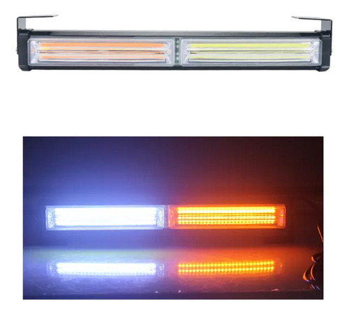 Barra Led Baliza Strobo 30cm 12/24v Combinada Ambar / Blanco