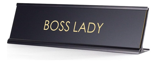 Boss Lady - Placa De Nombre De Computadora Negra Jefe