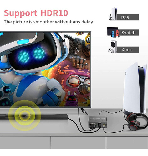 4k @60hz Hdmi A Hdmi+adaptador De Audio Óptico+3.5mm