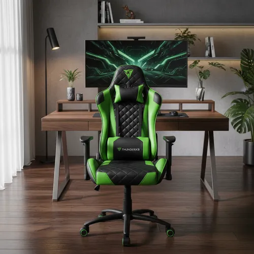 Cadeira Gamer De Escritório Ergonômica ThunderX3 TGC12 Preto e Ve...