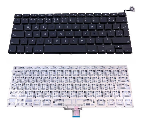 Teclado Para Notebook Apple Macbook Pro A1278 Portugués Brasil Color Negro