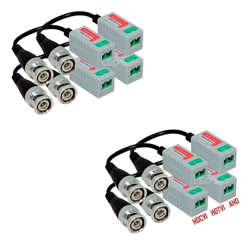 4 Par De Video Balun Para Camera Ahd Até 600mts Conversor