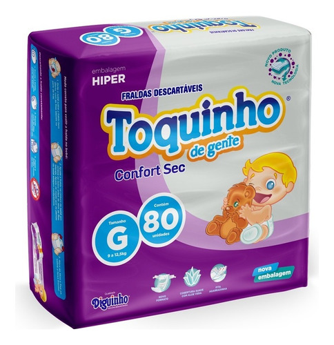 Fralda Toquinho Confort Sec Mega Tam G Barata 80 Tiras